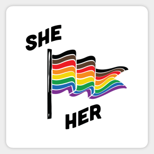 She/Her Pronouns Retro Banner Sticker